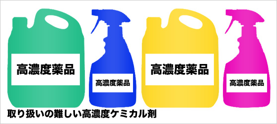 取扱いの難しい高濃度ケミカル剤